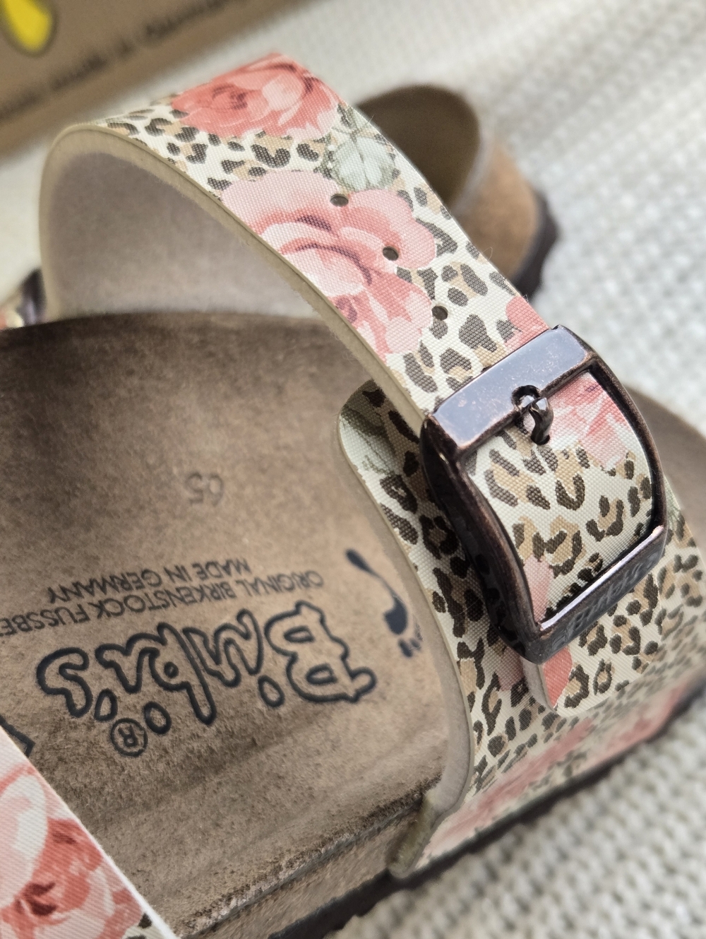 Birkenstock Birki’s Michele Leopard & Roses Print Sandals Size 38 NIB Rare - Picture 14 of 14